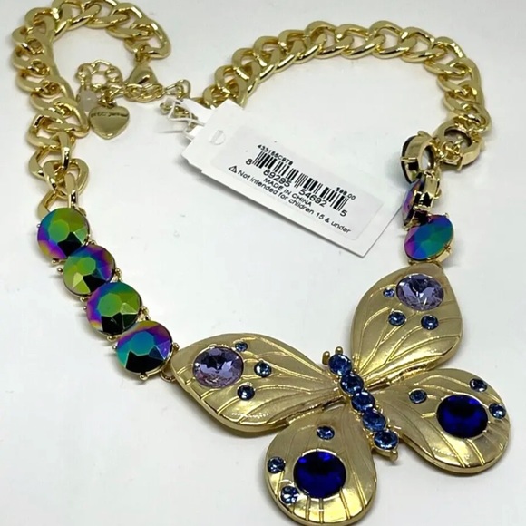Betsey Johnson Buggin Out Butterfly Collar Necklace Multi NWT - Picture 5 of 5